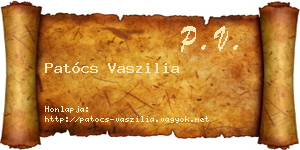 Patócs Vaszilia névjegykártya